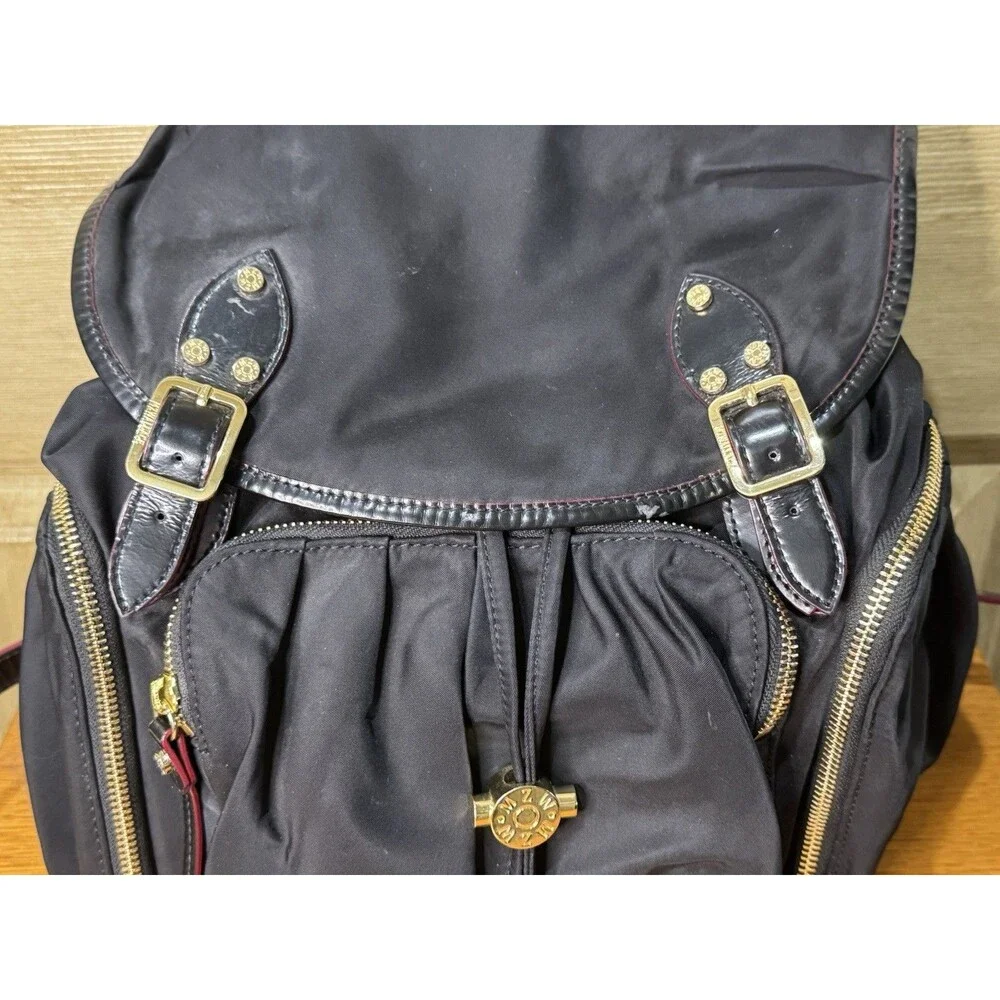 MZ Wallace Marlena backpack - Black nylon and leather, red interior and accents